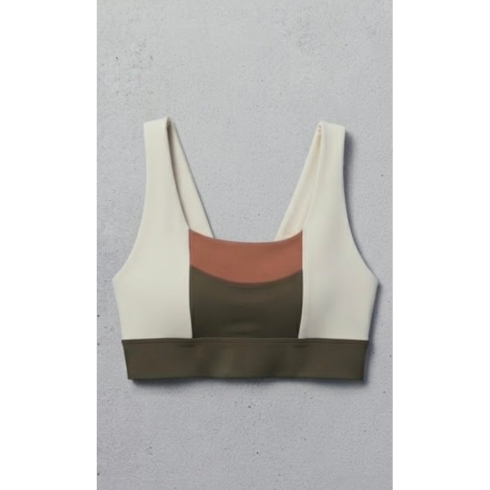 Monday Active Women Sports Bra Large Brown Colorblock Adjustable Straps Yoga